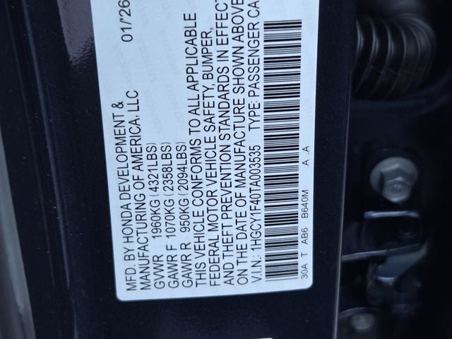 2026 Honda Accord SE
