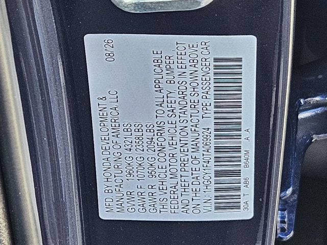 2026 Honda Accord SE