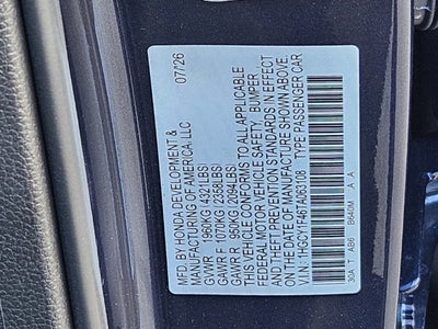 2026 Honda Accord SE