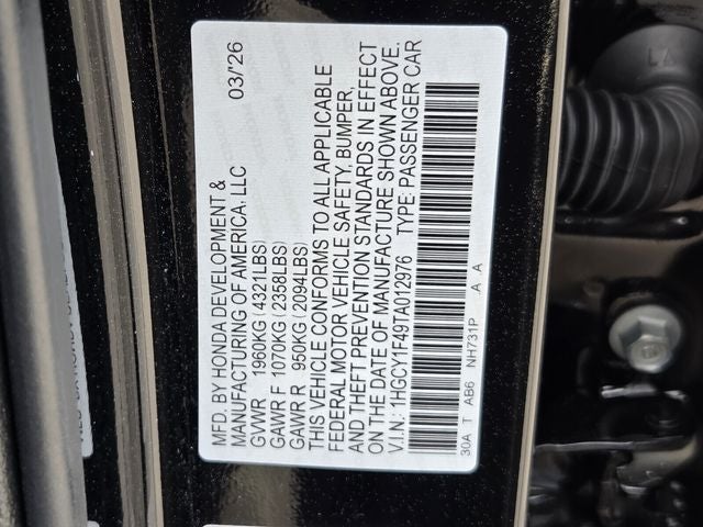 2026 Honda Accord SE