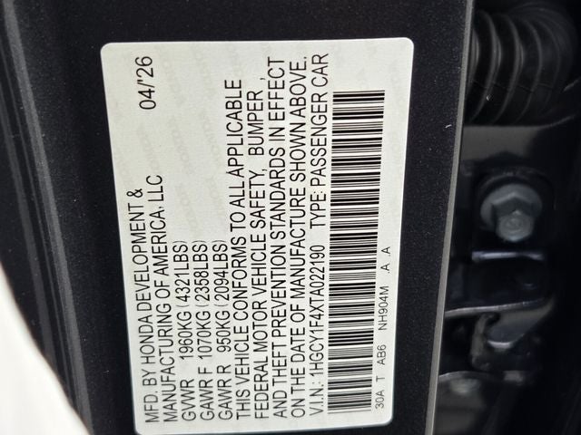 2026 Honda Accord SE
