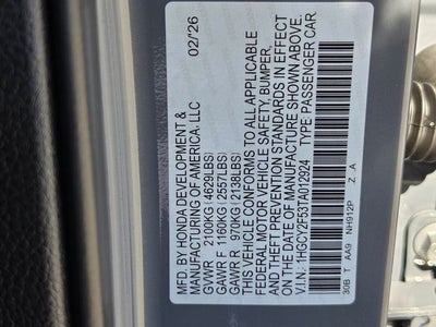 2026 Honda Accord Hybrid Sport