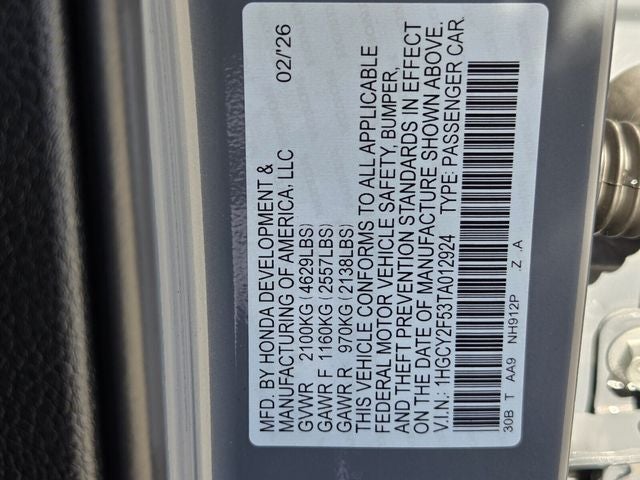 2026 Honda Accord Hybrid Sport