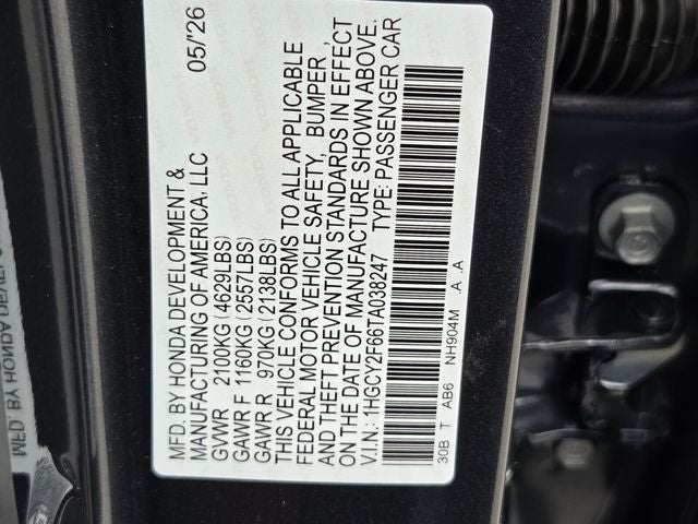 2026 Honda Accord Hybrid EX-L