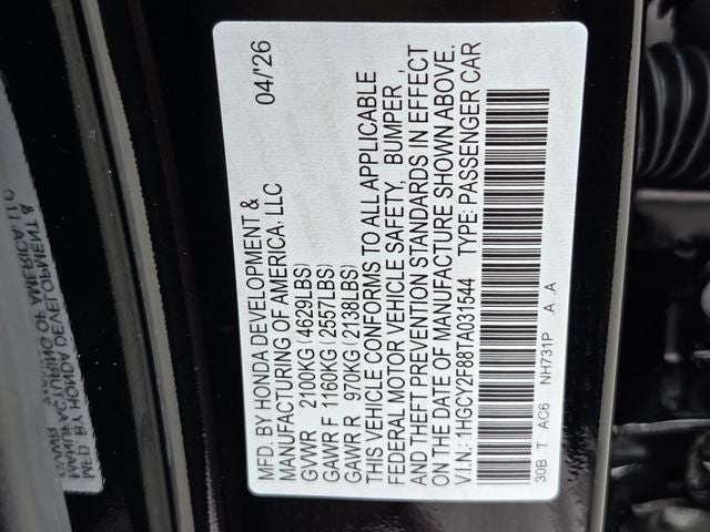2026 Honda Accord Hybrid Touring