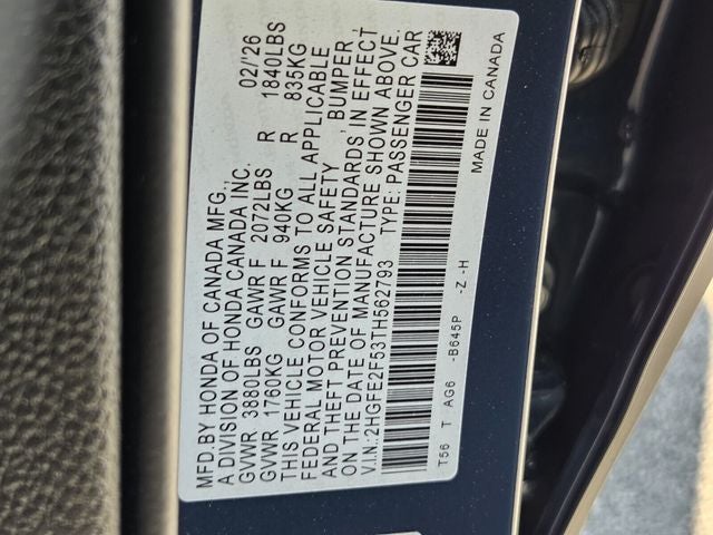 2026 Honda Civic Sport