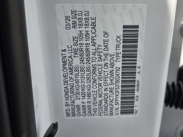 2026 Honda Ridgeline RTL