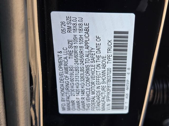 2026 Honda Ridgeline Black Edition