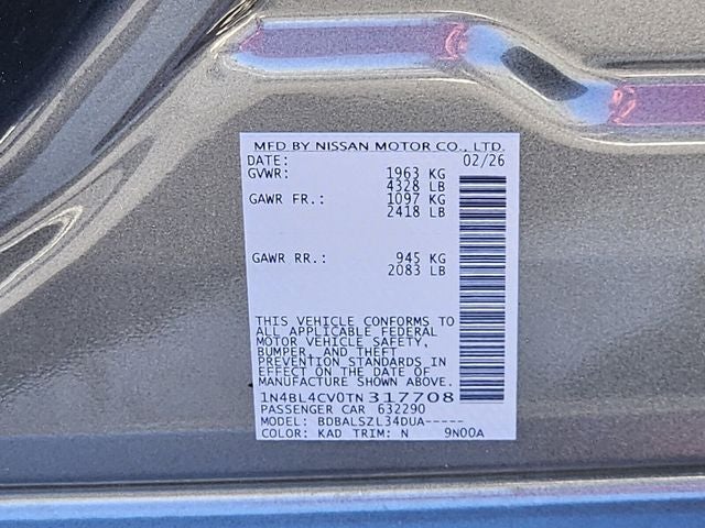 2026 Nissan Altima 2.5 SR