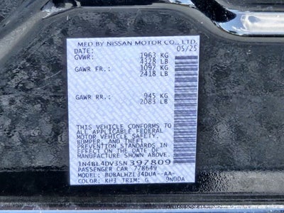 2025 Nissan Altima 2.5 SV