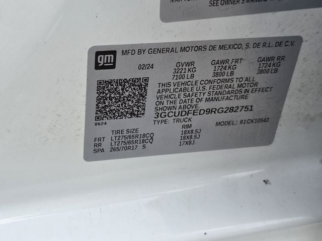 2024 Chevrolet Silverado 1500 LT Trail Boss Convenience Package