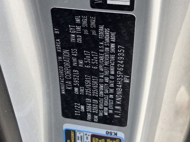 2023 Kia Carnival LX Seat Package