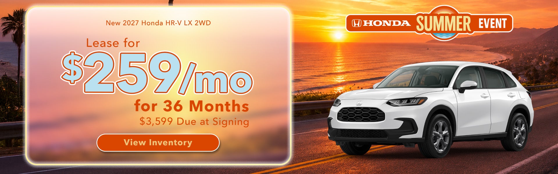 Lease a New 2027 Honda HR-V LX 2WD for $259/mo in Stonecrest