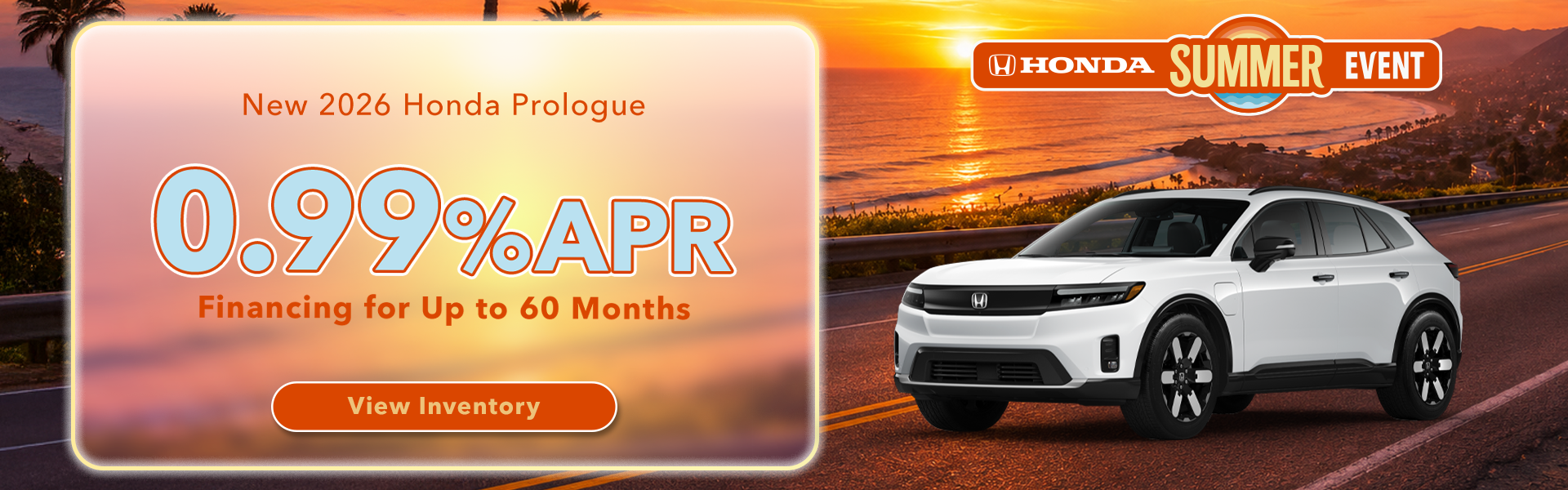 0.99% APR for 60 Months on the 2026 Honda Prologue