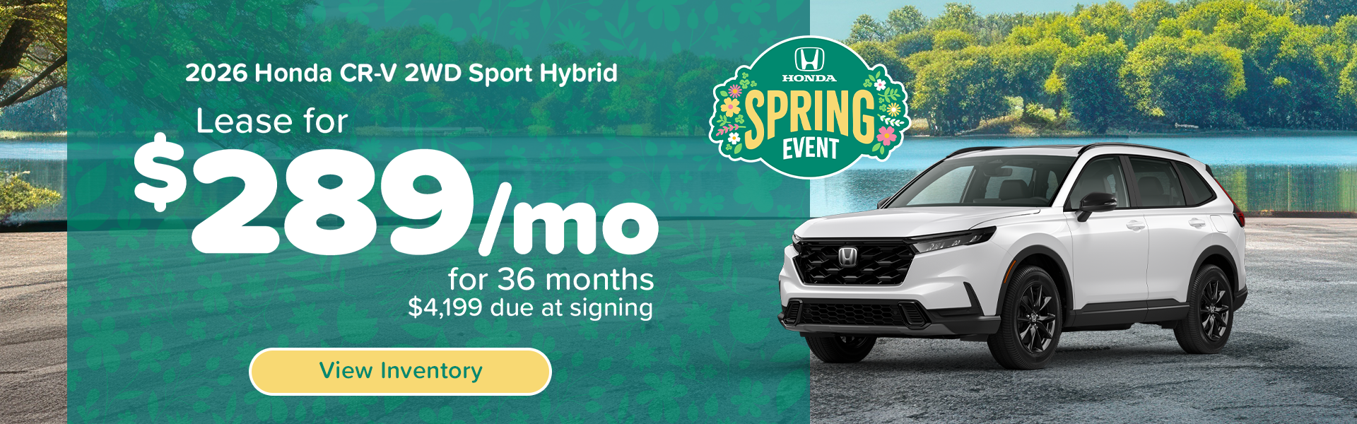 Lease a 2026 Honda CR-V 2WD Sport Hybrid for $289/mo in Ston