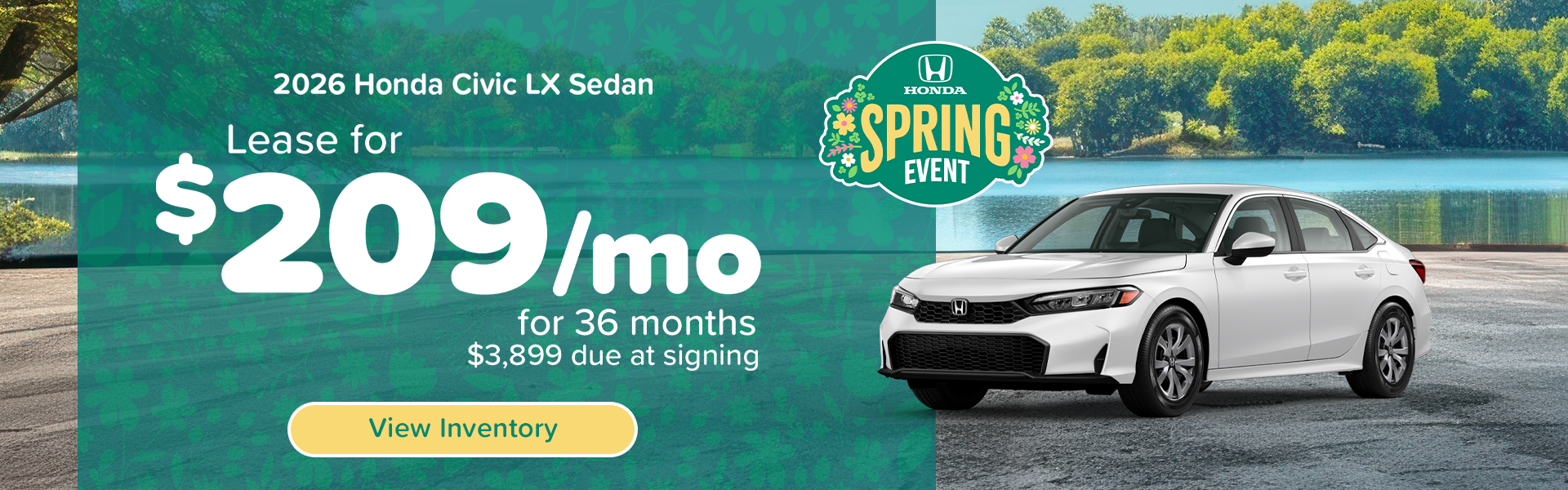 Lease a 2026 Honda Civic LX Sedan for $209/mo in Stonecrest,